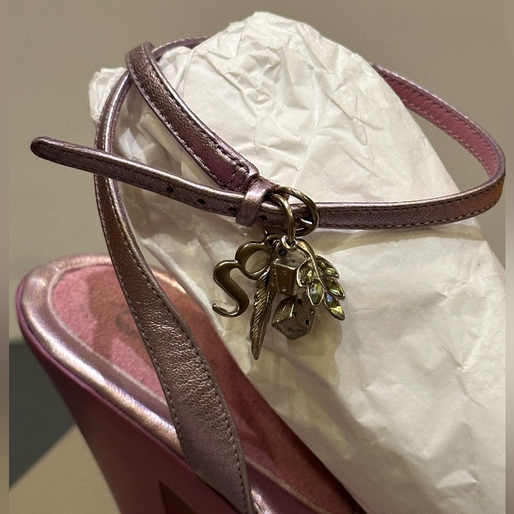 Cole Haan x Nike Lab Barbie Metallic Pink Heels w/ Ankle Charms - Picture 11 of 11